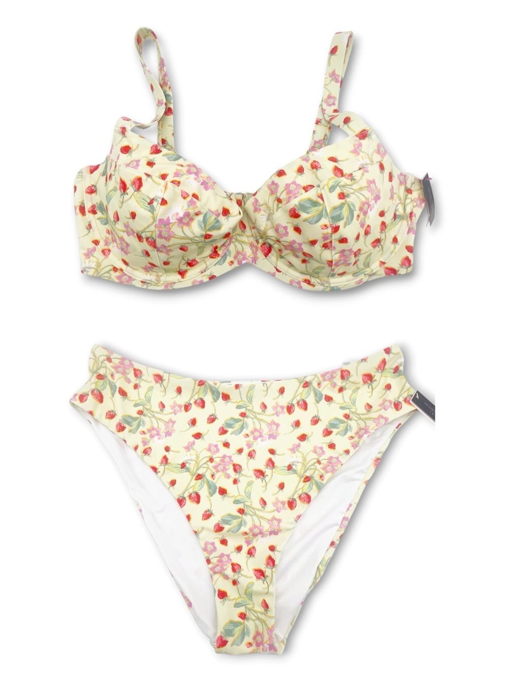 NWT Victoria’s Secret Swim Bikini Set Size 42DD XXL Strawberry Floral Underwire